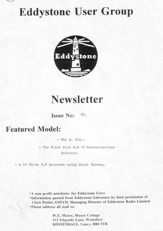 Eddystone Users Group Magazine (Lighthouse) - Volume 21