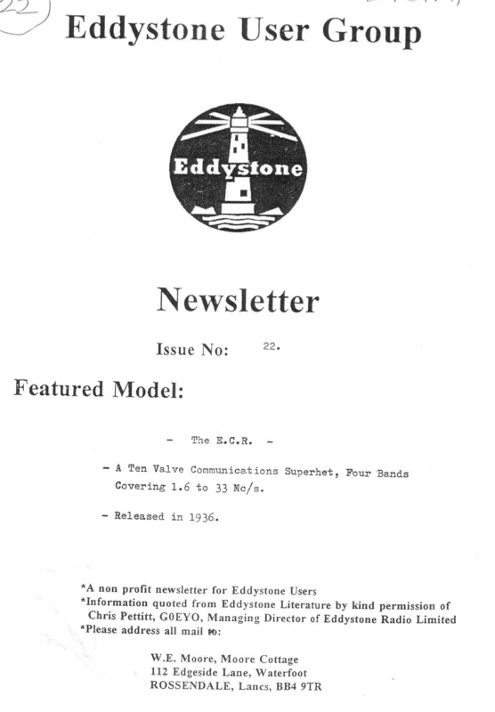 Eddystone Users Group Magazine (Lighthouse) - Volume 22