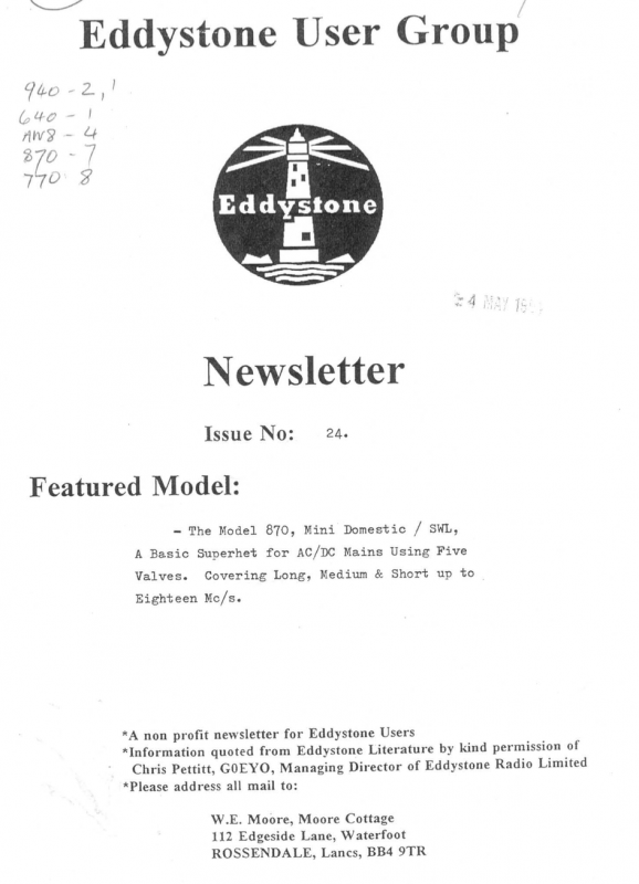Eddystone Users Group Magazine (Lighthouse) - Volume 24