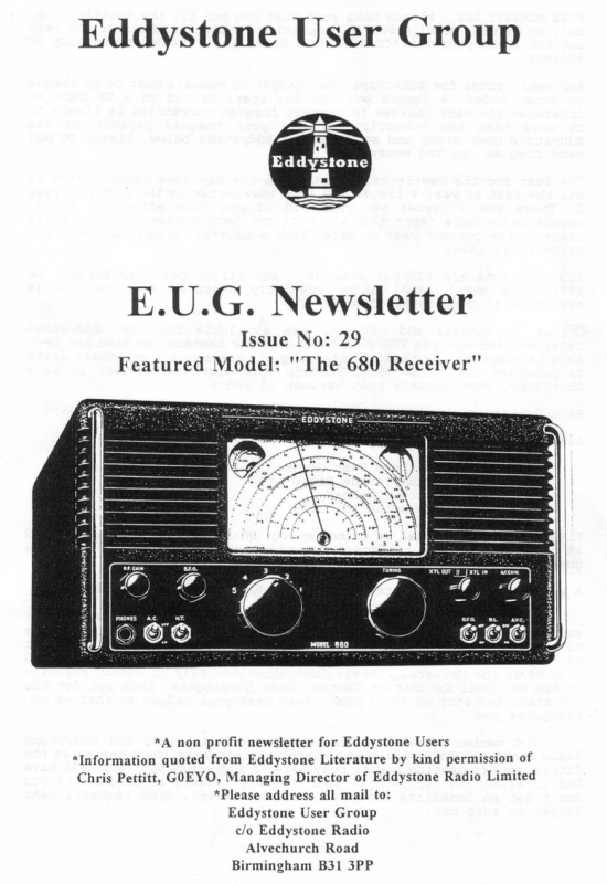 Eddystone Users Group Magazine (Lighthouse) - Volume 29