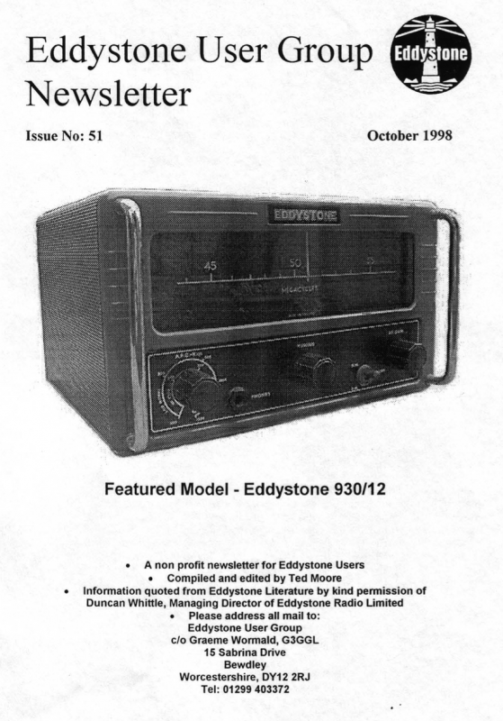 Eddystone Users Group Magazine (Lighthouse) - Volume 51