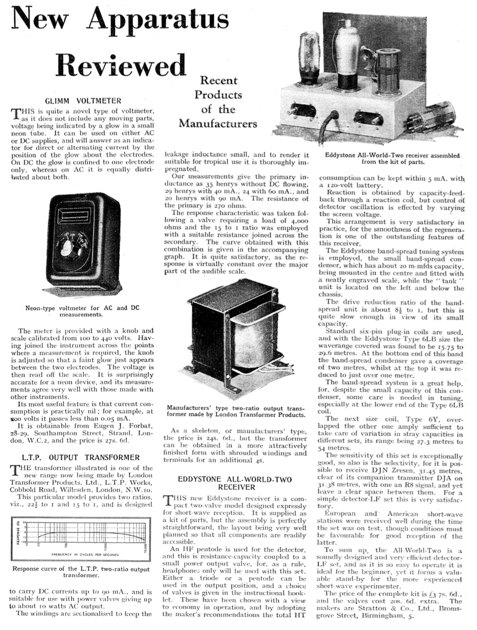 Eddystone All World Two - Article in Wireless World (1936-06)
