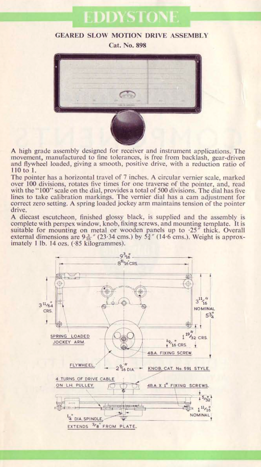 Eddystone Components Catalogue Numbr 898 (1968)