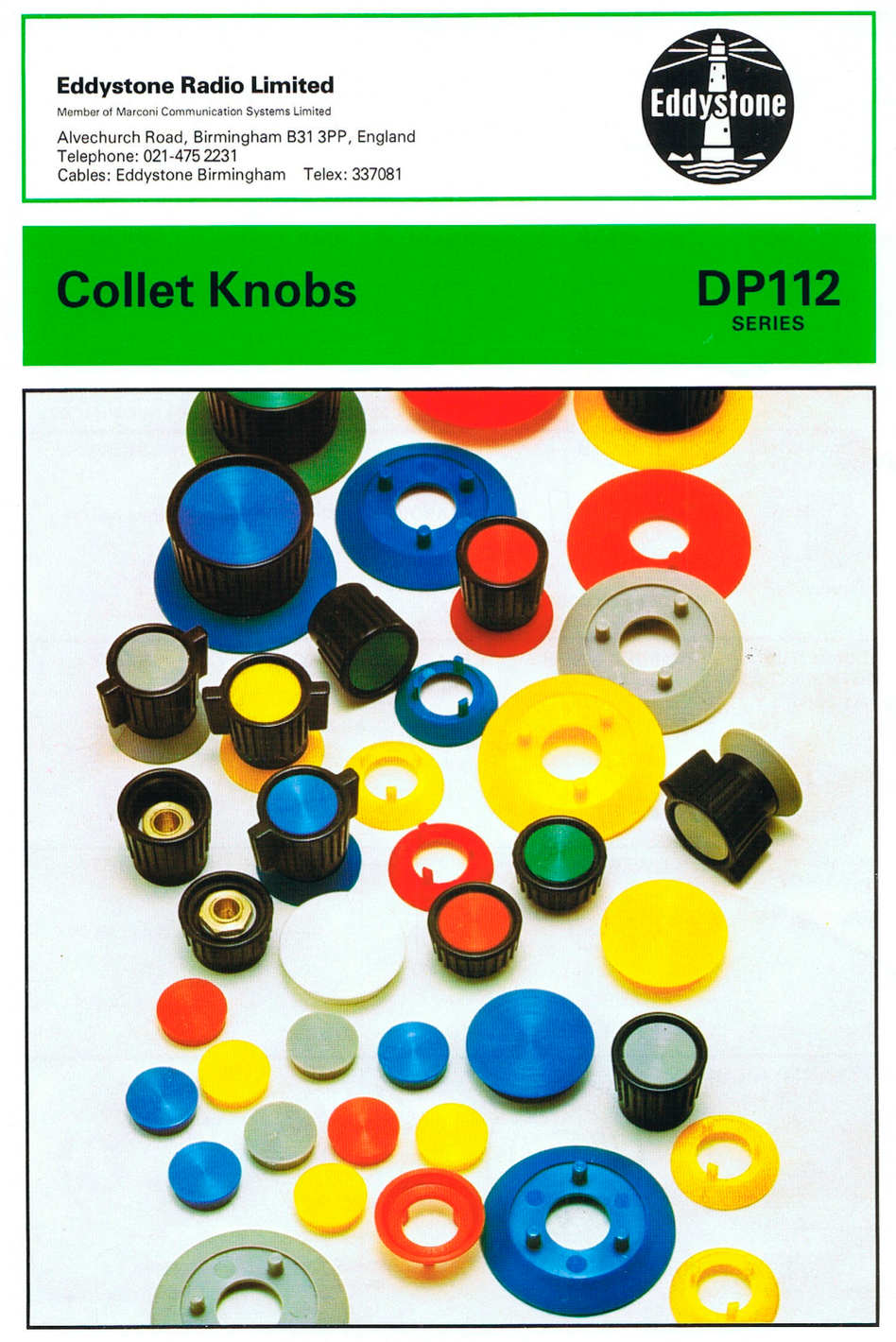 Eddystone Datasheet - Collet Knobs Data Sheet (1975-05)