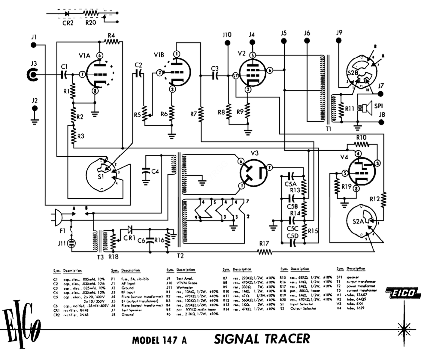 EICO 147A - Schematic Diagram