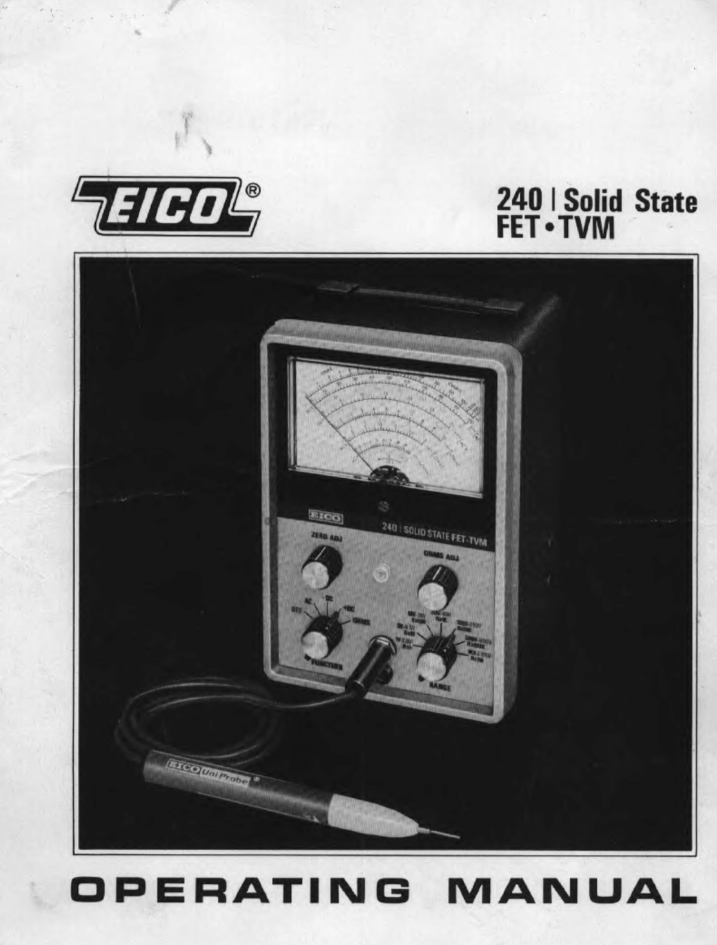 232 Construction Man EICO 232 249 VTVM  Instruction Manual Service Bulletin 