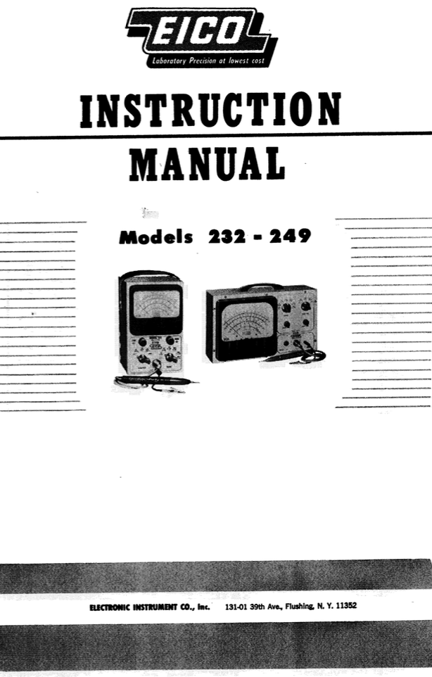 EICO 249 - Instruction Manual 1
