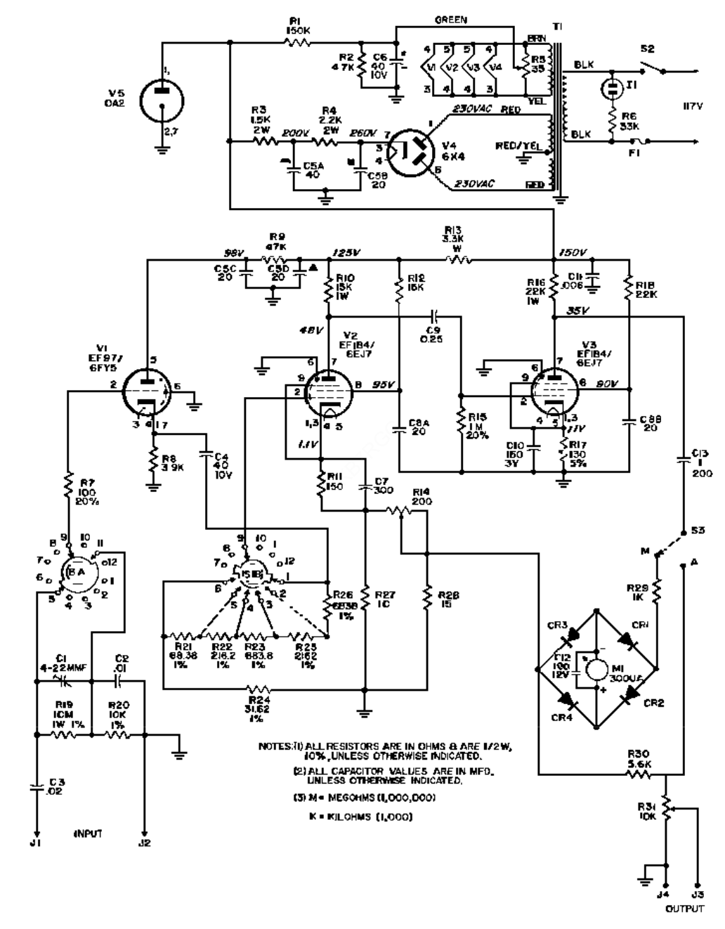 EICO 250 - Schematic Diagram