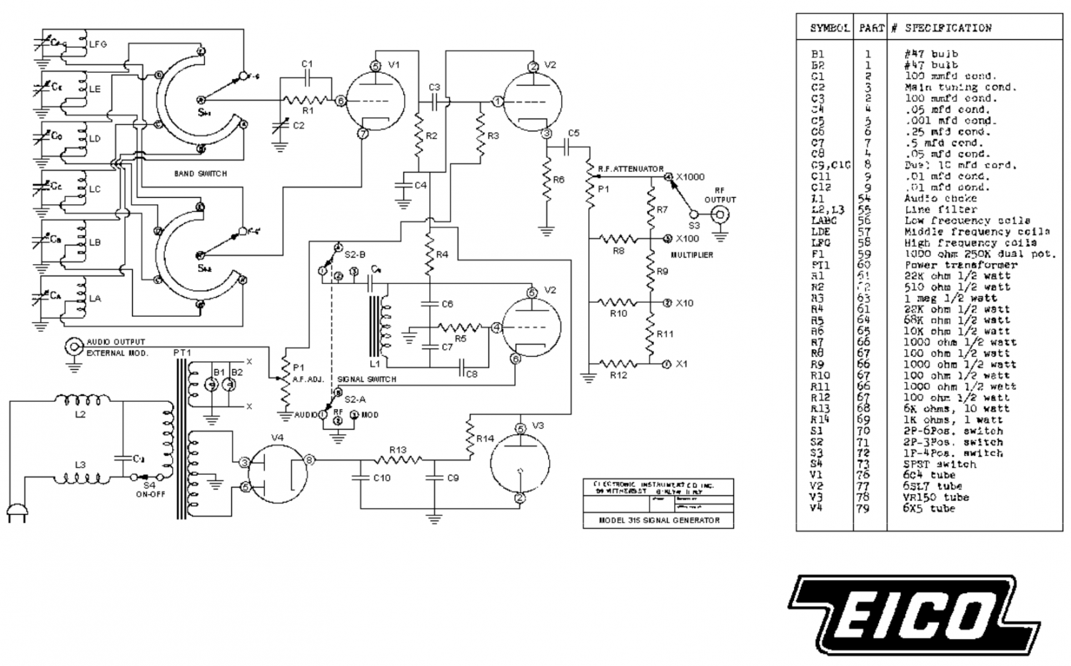 EICO 315 - Schematic Diagram