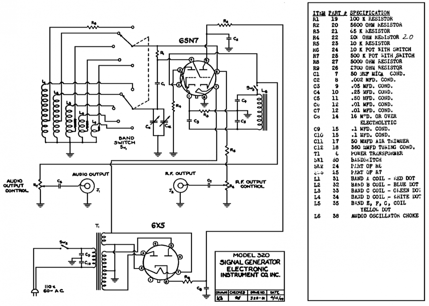 EICO 320 - Schematic Diagram