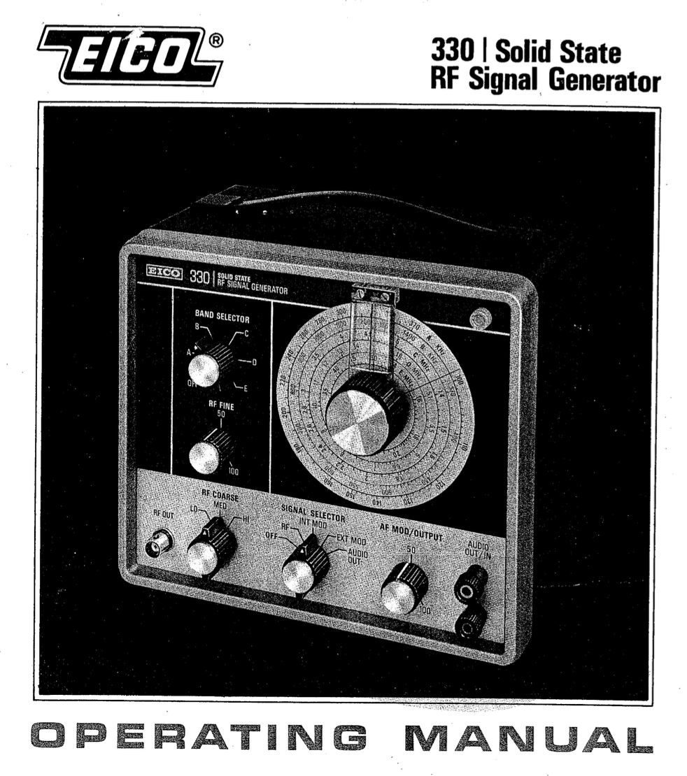 EICO 330 - Instruction Manual