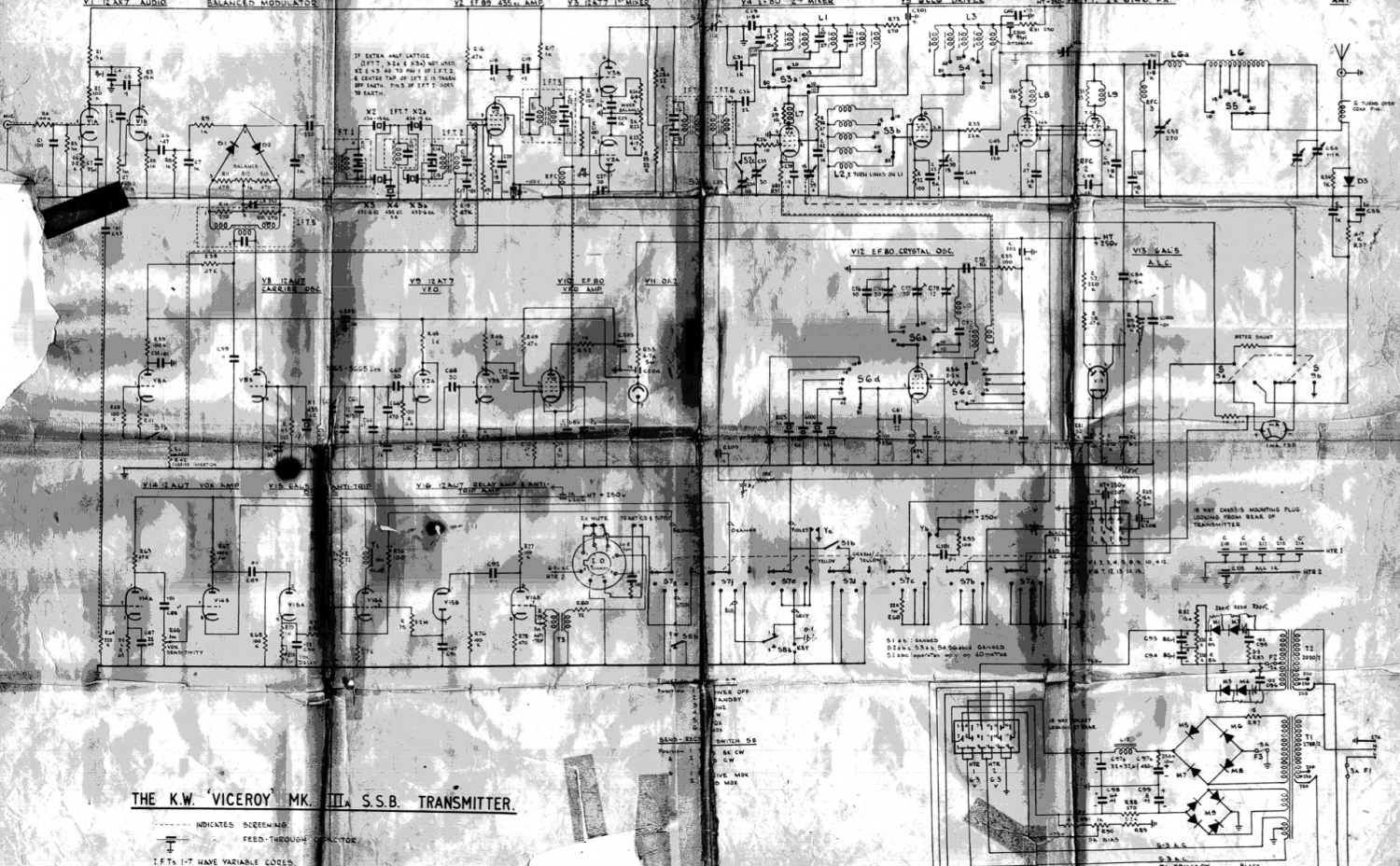 KW Viceroy Mk III - Schematic Diagram (1st March 1962) (Source Roger Bracey G4BZI)