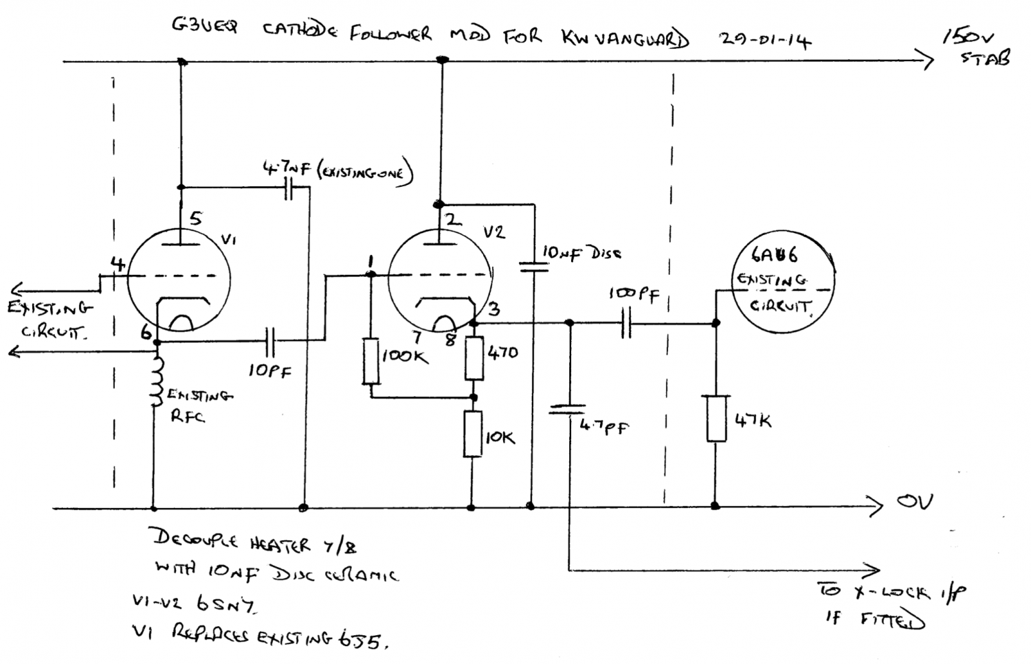 KW Vanguard - Cathode follower modification (Source G3VEQ)