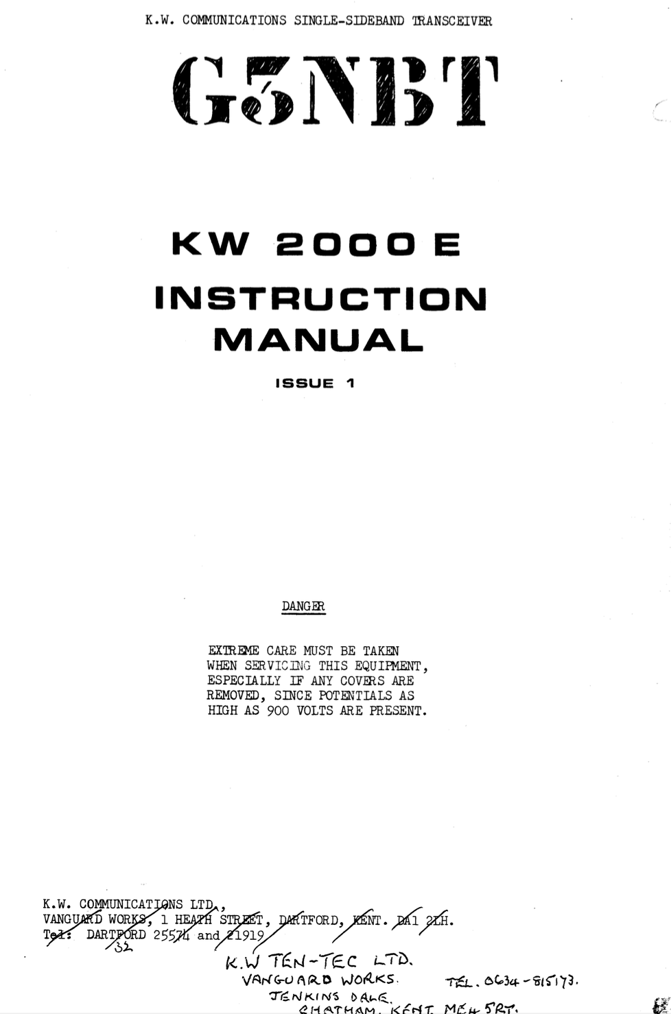 KW 2000E - Instruction Manual