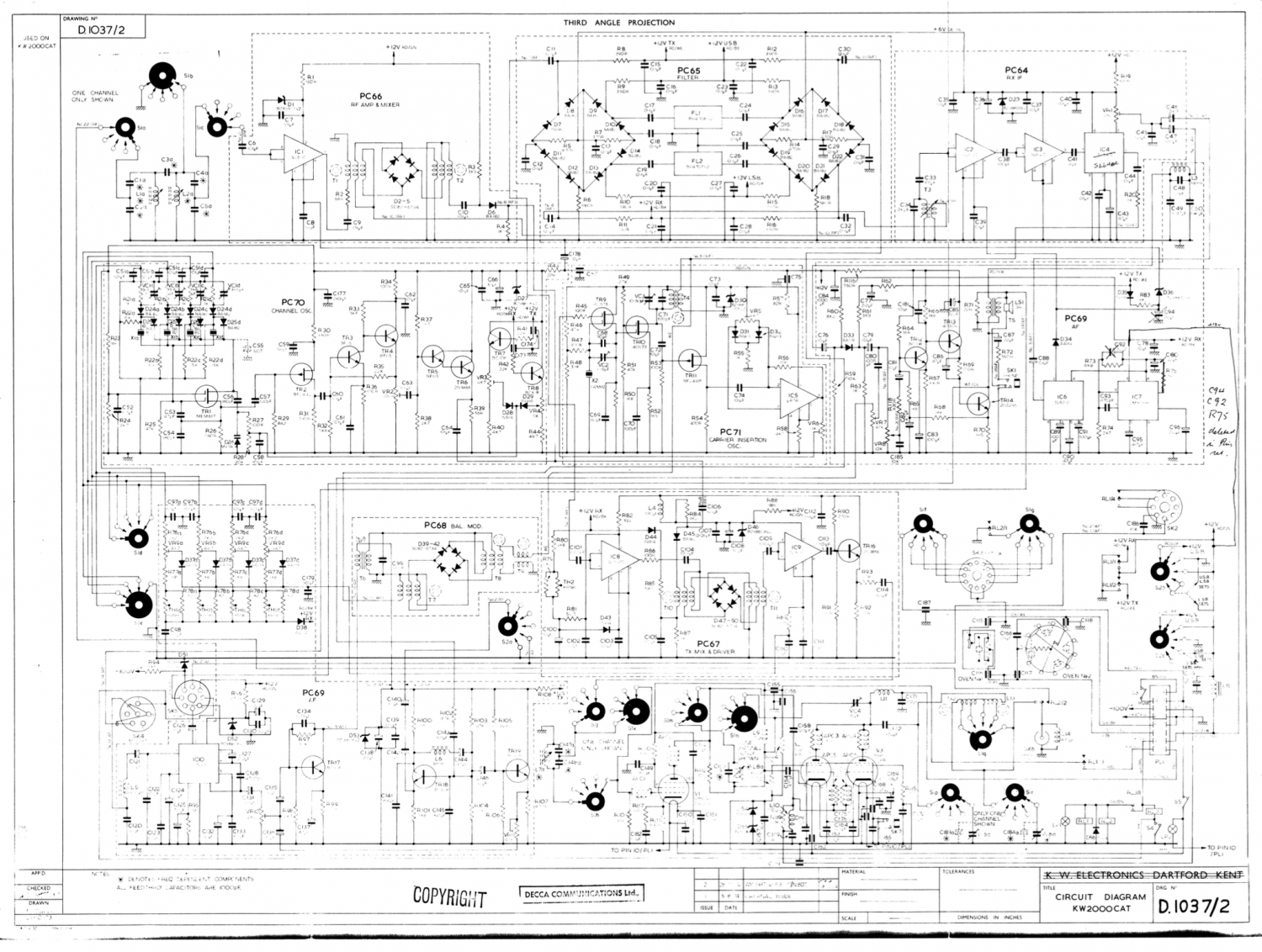 KW 2000CAT - Schematic Diagram (D1037-2)