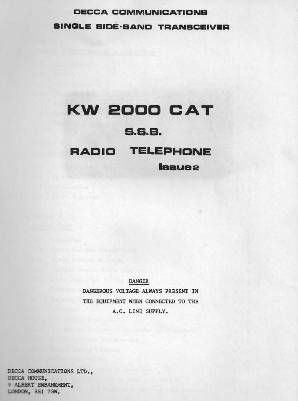 KW-2000CAT - Instruction Manual (Issue 2)