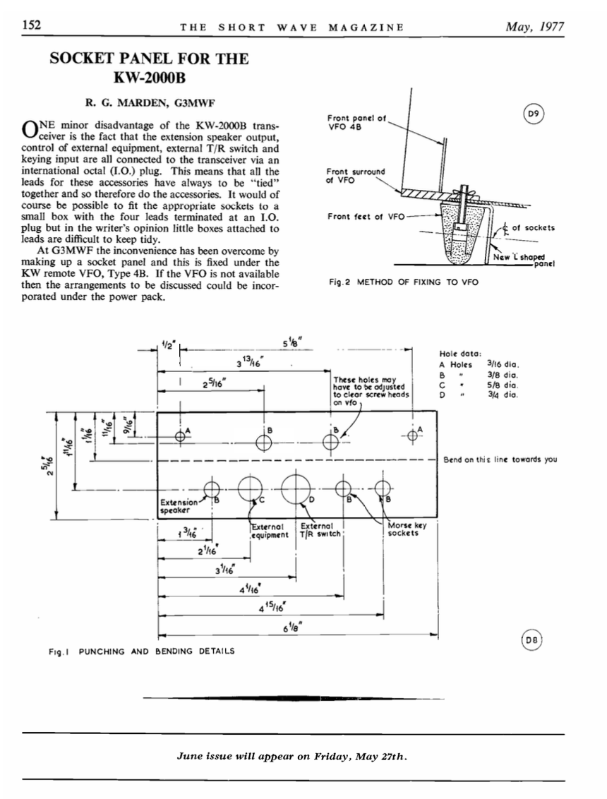 KW-2000B - Socket Panel Article in Shortwave Magazine (1977-05)