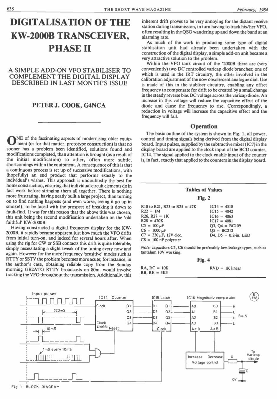 KW-2000B - VFO Stabilisation Modification by Shortwave Magazine (1984-02)