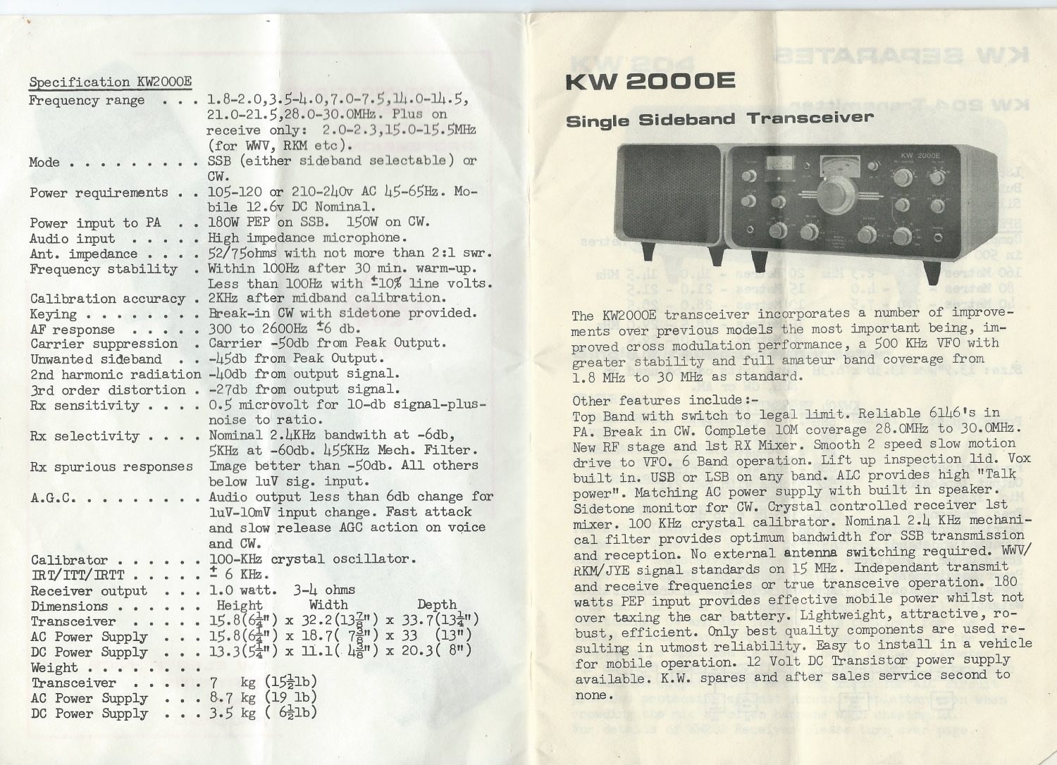 KW 2000E - Brochure