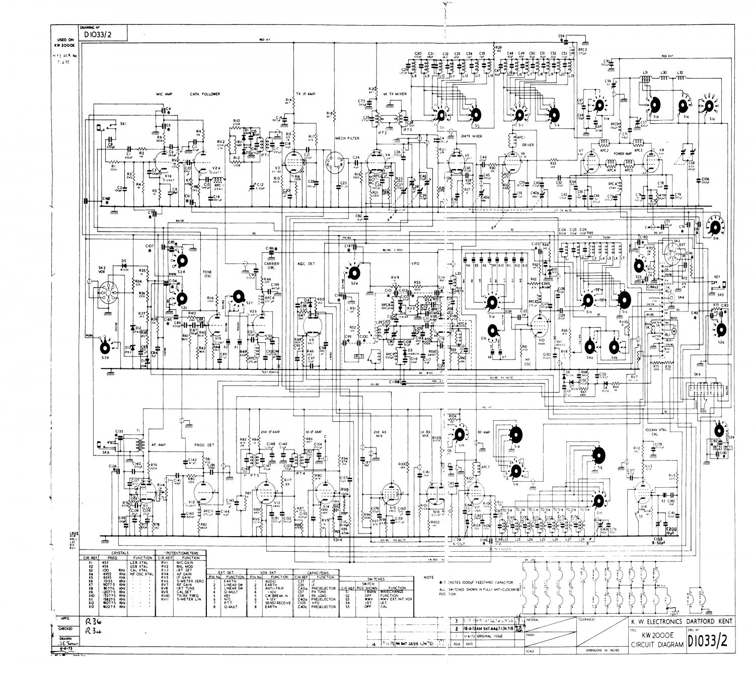 KW 2000E - Schematic Diagram (D1033-2)