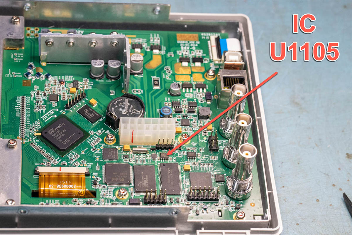 You need to locate the Ic U1105 on the main board of the DSA815-TG