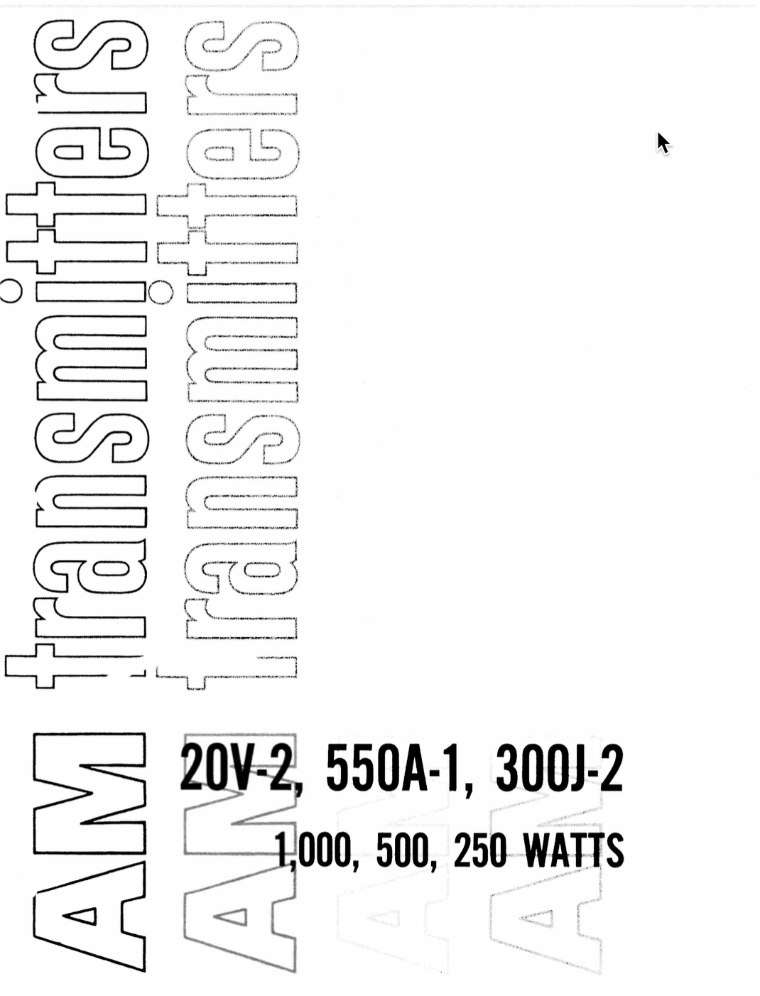 Collins 20V-2 AM Broadcast Transmitter - Product Sheet