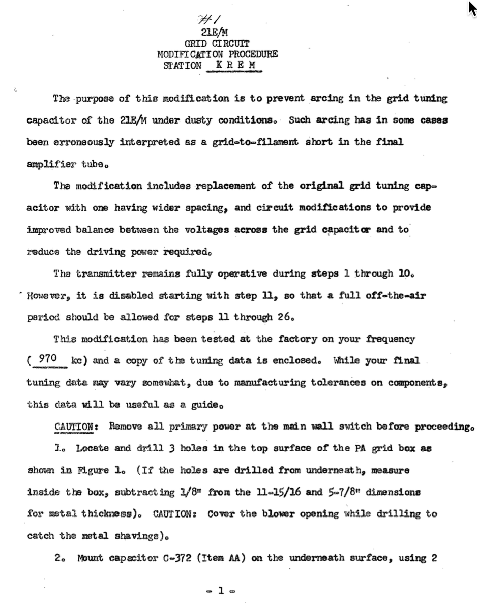 Collins 21E AM Transmitter - Modification Procedure Manual