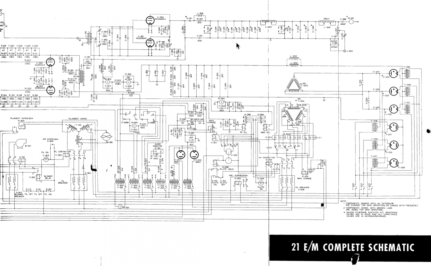 Collins 21E AM Transmitter - Schematic Diagram