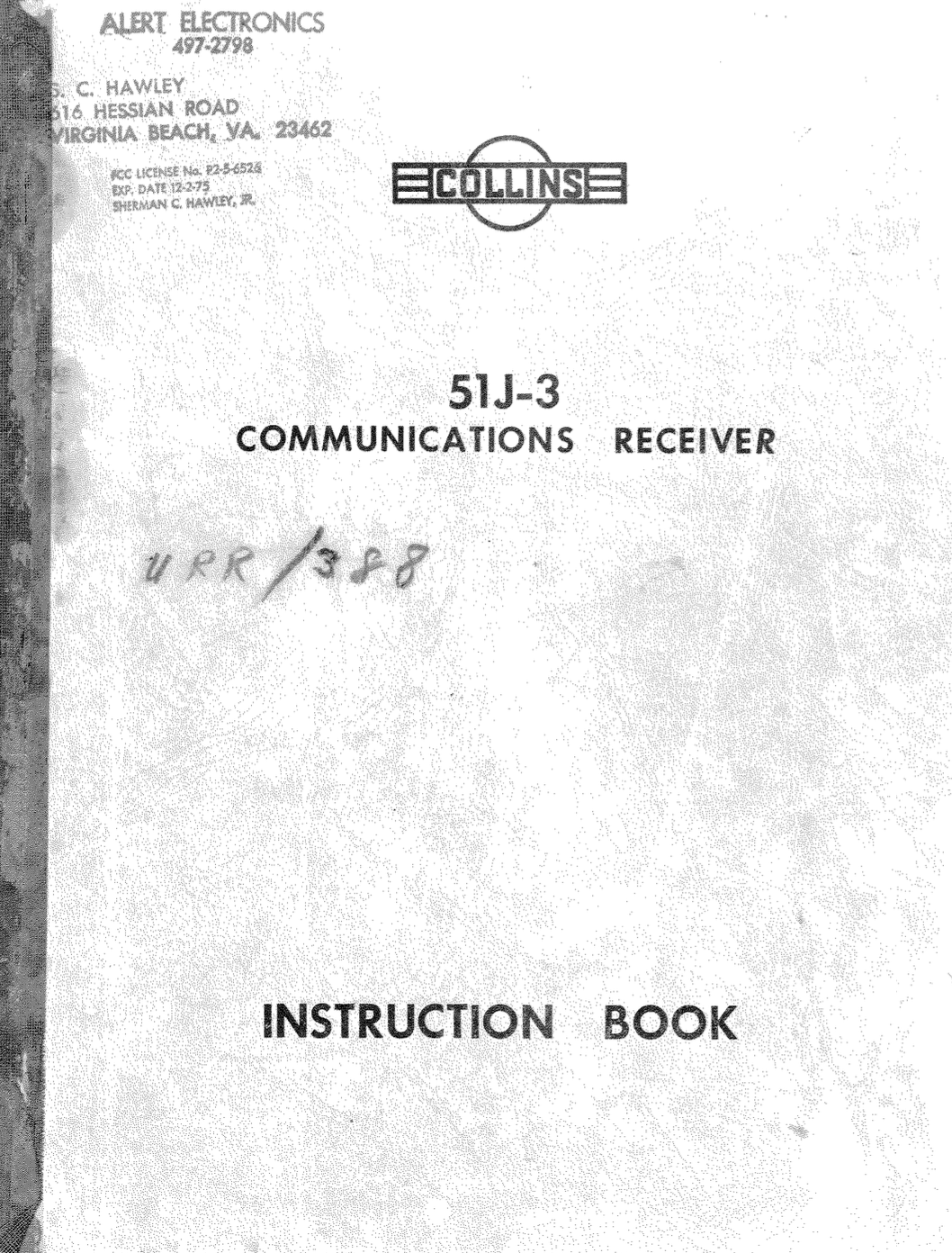 Collins 51J-3 Communications Receiver - Instruction Manual