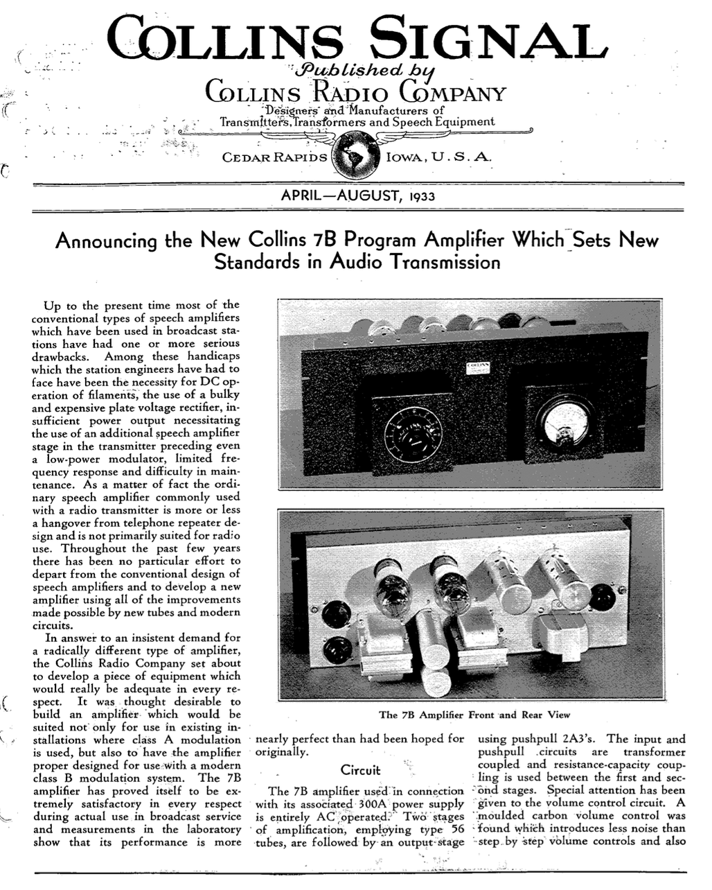 Collins - Signal Newsletter (1933-08)