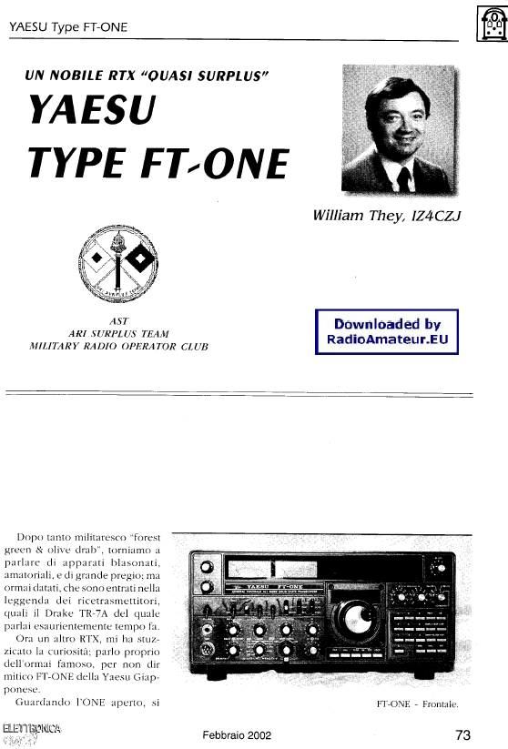 Yaesu FT-ONE - Review by Electronica Magazine (Italian) (2002-02)