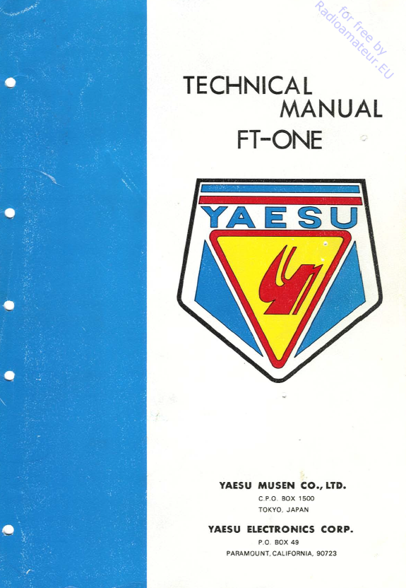 Yaesu FT-ONE - Service Manual