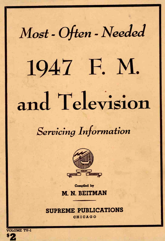 Beitman Service Information on FM and Televison Receivers (1947)