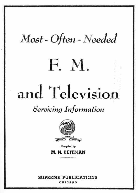 Beitman Service Information on FM and Television Receivers (1947-1948)