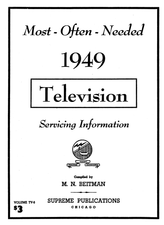 Beitman Service Information on Televisions (1949)