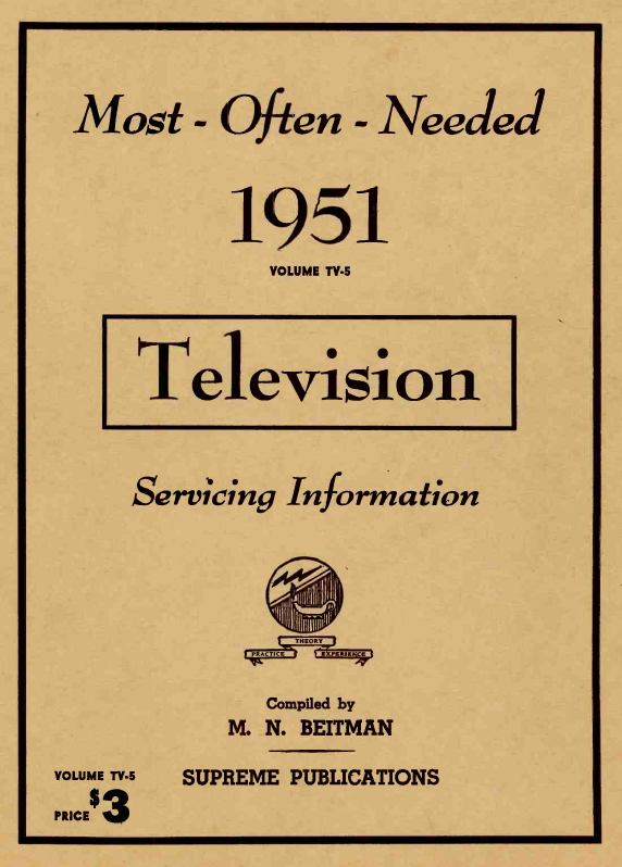 Beitman Service Information on Televisions (1951)