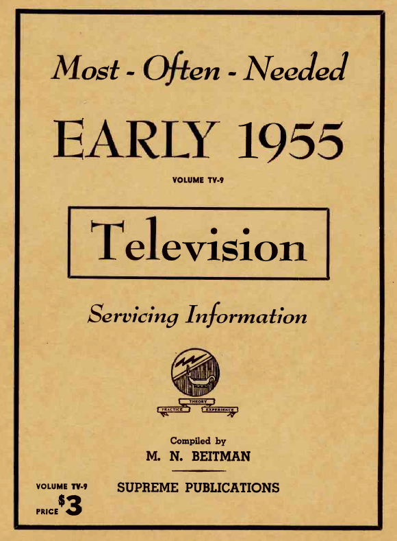 Beitman Service Information on Televisions (1953 Early)