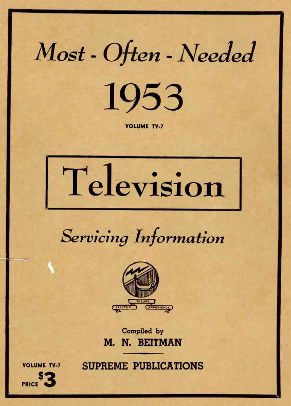 Beitman Service Information on Televisions (1953)