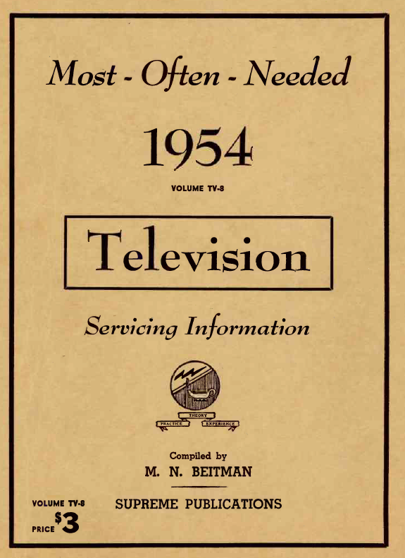 Beitman Service Information on Televisions (1954)