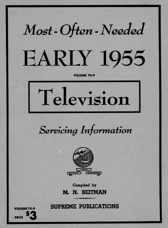 Beitman Service Information on Televisions (1955 Early)