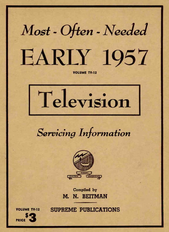 Breitman Service Information on Televisions (1957 Early)