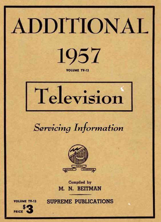 Beitman Service Information on Televisions (1957)