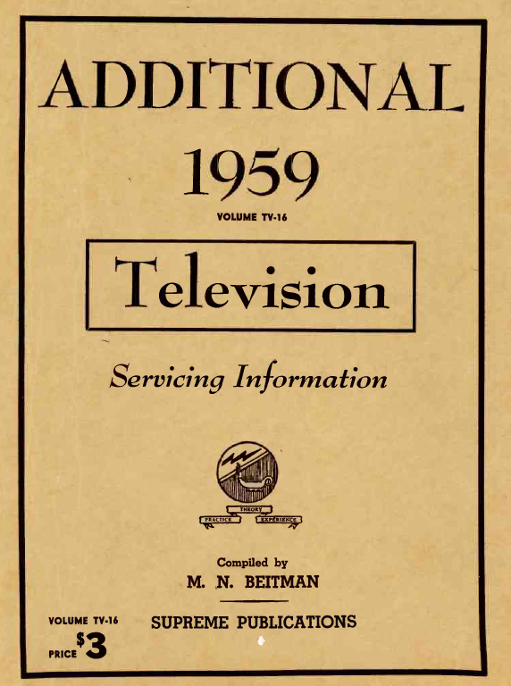 Beitman Service Information on Televisions (1959 Additional)