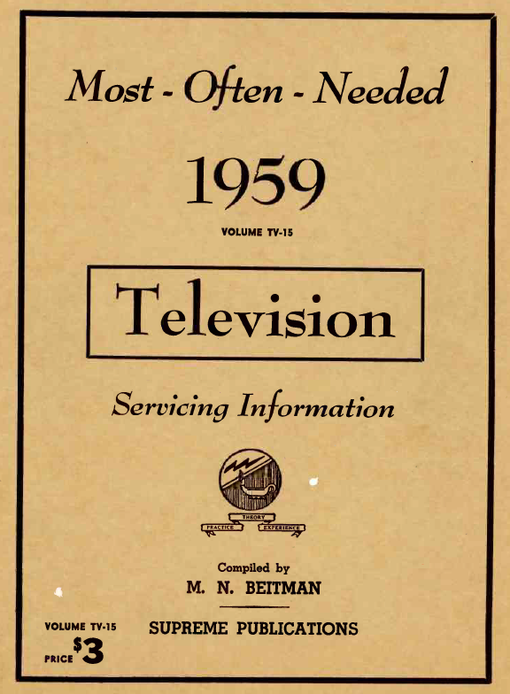 Beitman Service Information on Televisions (1959)