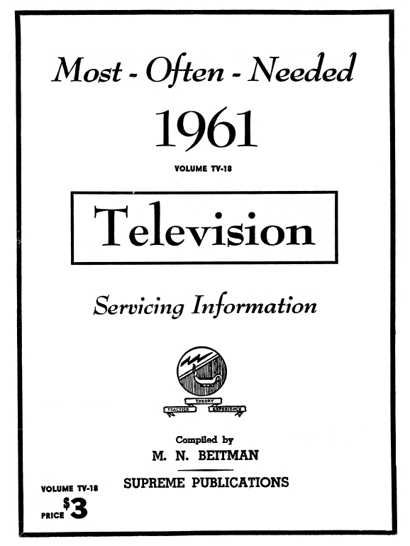 Beitman Service Information on Televisions (1961)