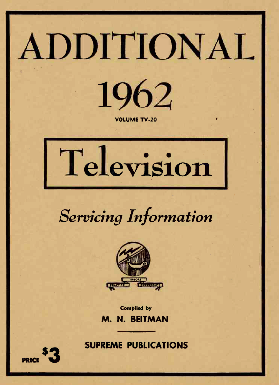 Beitman Service Information on Televisions (1962 Additional)