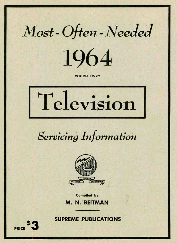 Beitman Service Information on Televisions (1964)