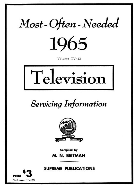 Beitman Service Information on Televisions (1965)