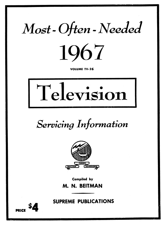Beitman Service Information on Televisions (1967)