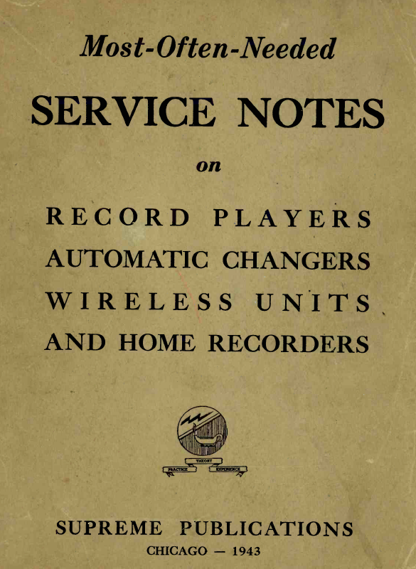 Beitman Service Notes on Record Players (1943)